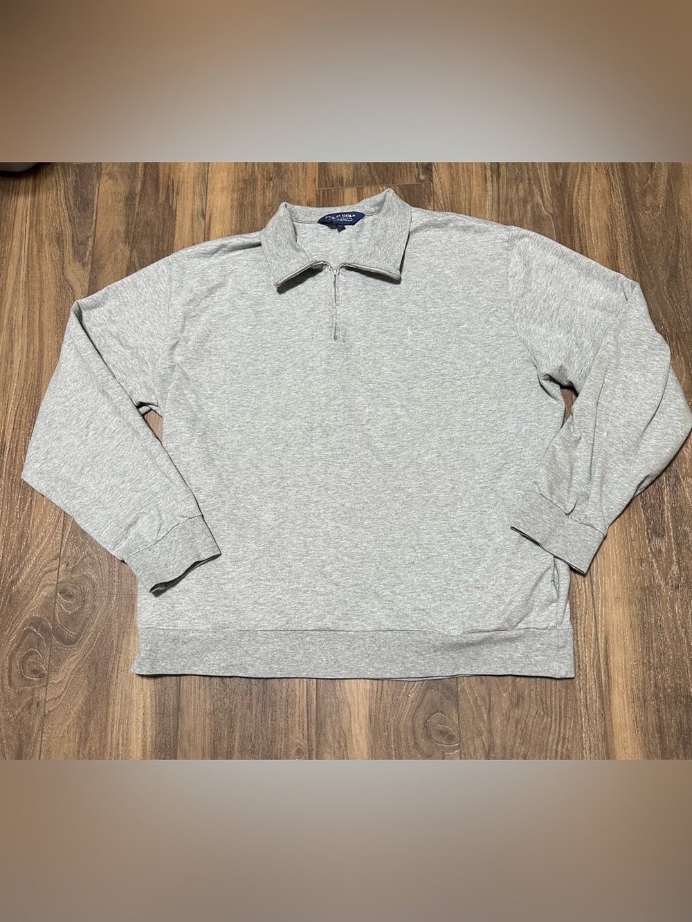 Vintage Polo Golf Ralph Lauren Men’s 1/4 Zip Gray Pima Cotton Pullover 90’s XL